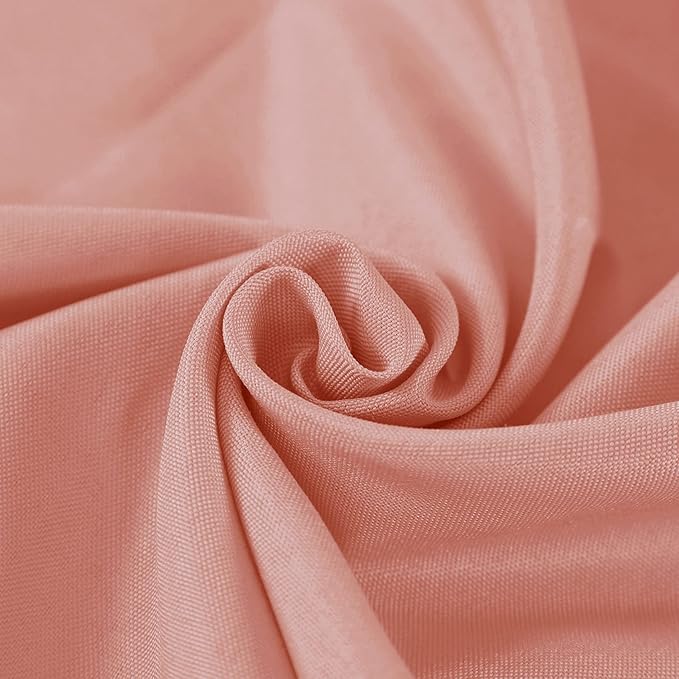 Fokitut 2 Pack Waterproof Round Tablecloth, 132 Inch, Stain Resistant and Wrinkle Polyester Table Cloth, Fabric Table Cover for Kitchen Dining, Wedding, Party, Holiday Dinner-Dusty Pink