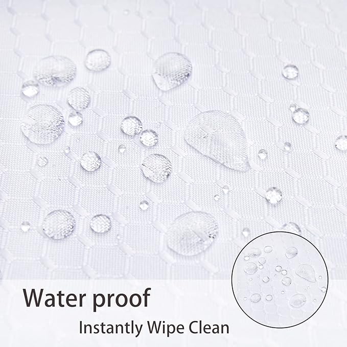 Place Mats Set of 8 – Rectangle Rectangular Waterproof Fabric Polyester Cloth Washable Wipeable Heat Resistant Placemats for Kitchen Dining Dinner Table Indoor 13 x 19 Inch White