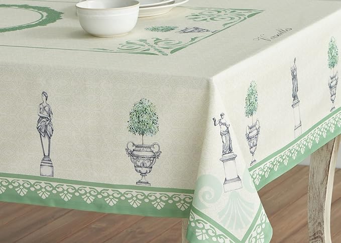 Maison d' Hermine Table Cloth Rectangle Table 100% Cotton 60 x 120 Inches Tablecloth Reusable Decorative for Dining Room Farmhouse Home Valentines Day Decorations Spring Summer - Jardin Du Roy