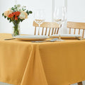 maxmill Jacquard Tablecloth Stain Resistant Waterproof Wrinkle Free Spillproof Washable Soft Weaved Texture Table Cloth for Dining Room, Indoor Outdoor Use, Rectangle 60 x 140 Inch, Ochre Yellow