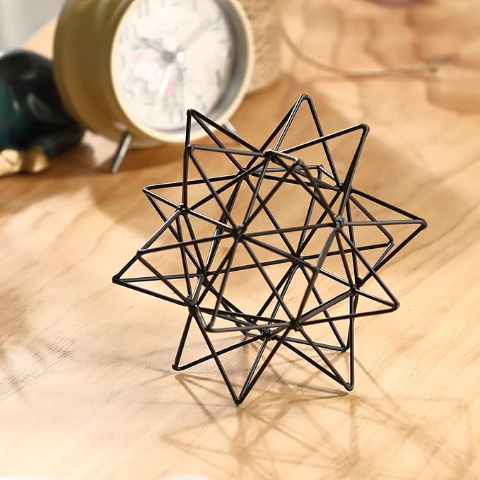 Metal Table Top Decor, 3D Metal Geometric Sculpture, Abstract Sculpture for Home Decor, Table Decorations for Home, Decorative Sphere Art Decor for Living Room, Office, Bedroom