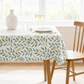 H.VERSAILTEX Linen Table Cloths Floral Printed Tablecloth Spill-Proof Waterproof Table Cover for Dining Buffet Feature Soft and Thick Fabric Wrinkle Free, 60 x 84 Inch, Adela Botanical Motif - Sage