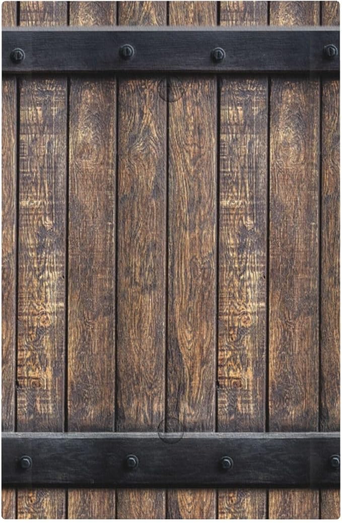 Light Switch Cover Rustic Barn Door Vintage Country Wood Board Wall Plate Cover 1 Gang Blank No Device Decorative Outlet Covers Electrical Switchplate for Farmhouse Cabin Decor