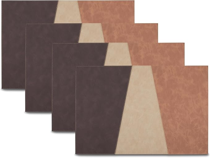 Placemats Set of 4 12" x 18" Heat-Resistant Table Mats for Dining Table Set for 4 Kitchen & Dining Room Decor Farmhouse, Boho, & Modern Style Easy to Clean, Durable & Stylish Table Decor