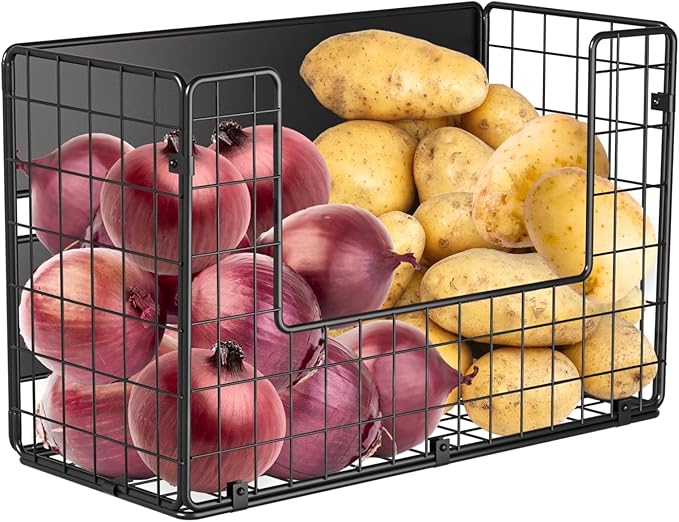 Magnetic Shelf for Fridge , Fruit Potato & Onion Storage Bins, Pantry Organizers & Storage, Large Container Magnetic Basket for Refrigerator, Kitchen Counter, Cabinet, Magnetic Fridge Organizer