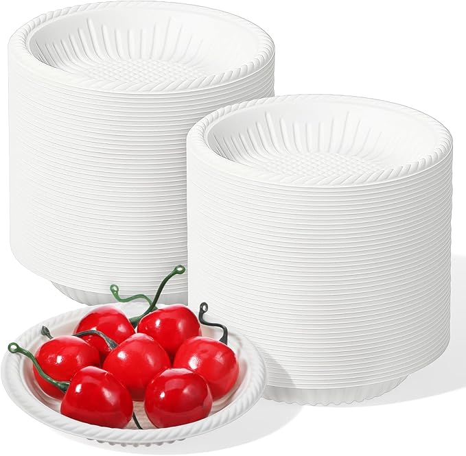 SHENLIU 300 Count Small Paper Plates 4 Inch Disposable Round Paper Plates Bulk Heavy Duty Mini White Tableware for Dinner Cake Appetizer Holiday Birthday Wedding Christmas Party Supplies