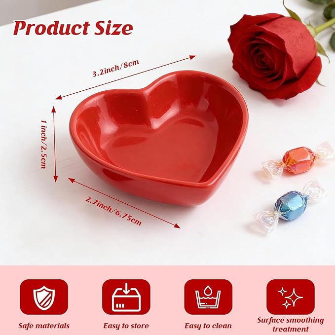 8PCS Heart Shaped Bowl Heart Bowl For Candy Lovers, Office Desk Decor, Home Snack Display, Valentine'S Day, Wedding Celebrations, Birthday Parties,Family Kitchen Use