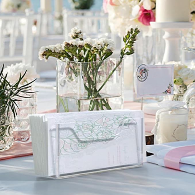 Transparent Acrylic Napkin Holder Clear Guest Paper Disposable Hand Towel Dispenser Tray Organizer For Table Home Kitchen Restaurant and Hotel Business