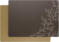 Royalty Art Brown Boho Placemats, 4 Pc. Set, Non-Slip Cork Backed, Wipeable Heat Resistant Surface for Kitchen and Dining Table Protection, Cute Floral Pattern for Farmhouse or Rustic Decor