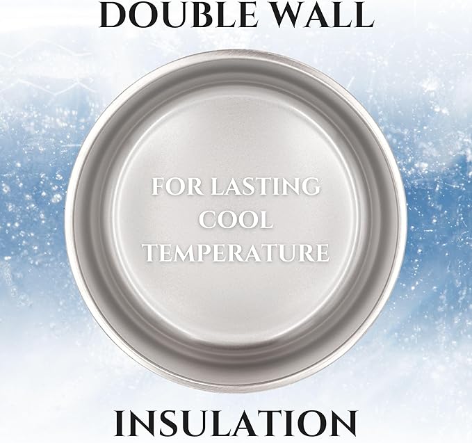 Stainless Steel Dog Bowl for Small-Large Dogs | Double Wall Insulated, Non-Slip Base Heavy Duty Water and Food Bowls for Dogs & Cats | Pet Safe BPA Free & Dishwasher Safe | 64 Oz - Blue