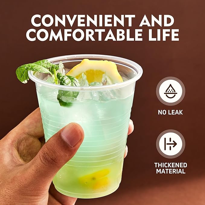 YEEHAW 12 oz Plastic Cups, 300 Pack - Clear Disposable Drinking Cups for Cold Beverages, Transparent Party Cups, BPA-Free