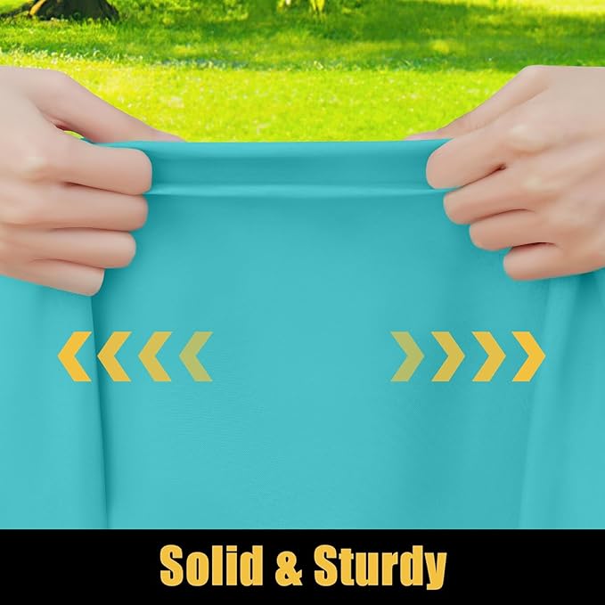 Smiry Rectangle Picnic Table Cloth, Waterproof Elastic Fitted Tablecloths for 6 Foot Tables, Washable Polyester Table Cover for Camping, Indoor and Outdoor (Turquoise, 30"x72")
