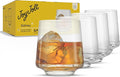JoyJolt Sidney Double Old Fashioned Glasses Set of 4 | 11.5 oz Rocks Whiskey Glasses for Bourbon Scotch Cocktail Cognac Vodka | Home Bar Lowball Glass Tumblers | Premium Crystal Barware Made in Europe