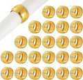 24 Pcs Gold Napkin Rings, Metal Napkin Ring Holders Set, Iron Napkin Rings with Electroplated Finish, 1.81 in, Modern Decorative Table Setting for Parties, Banquets, Dinners (24Pcs)