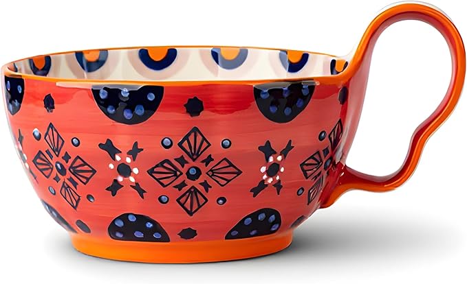 35oz Soup Bowls with Handles, Microwave Safe Large Ceramic Soup Bowl for Chili, Stew, Ice Cream, Berries & Fruits, Gift-Ready for Women, Christmas, Hostess Gifts & Fall Decor