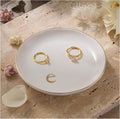 Lolalet Handmade Ceramic Ring Dish Jewelry Tray Plate with Initial, Small Monogram Gift for Her Women Girls Mother, Hostess, Engagement, Bridal Shower, Maid of Honor, Bridesmaid, Birthday, Christmas