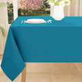 Smiry Rectangle Table Cloth, Waterproof Anti-Scratch Polyester Tablecloth, Decorative Washable Fabric Table Cover for Dining, Buffet, Parties and Outdoor, 60x84, Teal