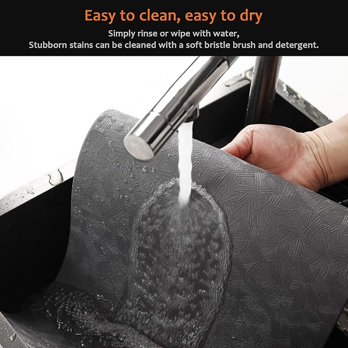 Vinyl Placemats Set of 8 Faux Leather 100% Waterproof Wipeable Washable Place Mats Heat Resistant Easy Clean Non-Slip Table Mats for Indoor Outdoor. (8,Gray)