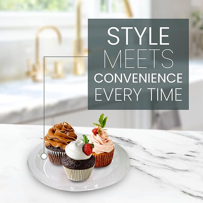 6 Inch Clear Plastic Plates 100 Bulk Pack - Disposable Cake Plates for Dessert & Appetizers, BBQ, Party, Travel and Events,Recyclable (pack of 100 clear)