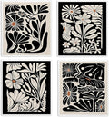 Spring Flower Swedish Dishcloths for Kitchen, Boho Swedish Dish Cleaning Cloths for Floral, Papaya Reusable Paper Towels, 4 Pack Dish Towels for Kitchen, Reusable Paper Dishcloths Washable