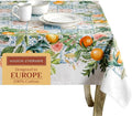 Maison d' Hermine Table Cloth Rectangle Table 100% Cotton 70 x 108 Inches Tablecloth Reusable Decorative for Dining Room Farmhouse Home Valentines Day Decorations Spring Summer - Agrume