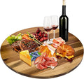 30'' Acacia Wooden Lazy Susan with 360 Rotation for Dining Table Top,Extra Large Wooden Serving Tray with Heavy Duty Rotating Wheel for Kitchen,Dining Table