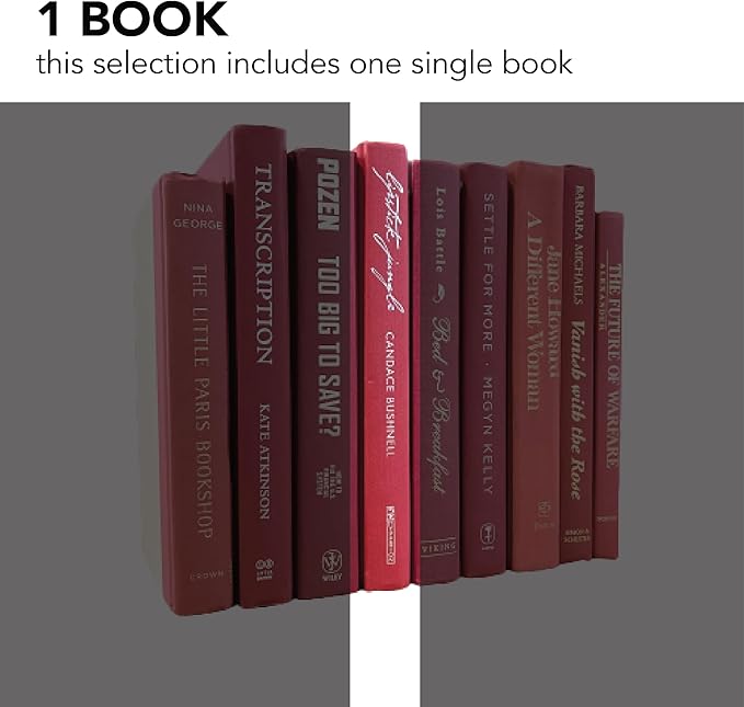 Real Books by Color® (1 Single, Red) Decorative Bookshelf Home Decor Shelf Styling Photo Prop