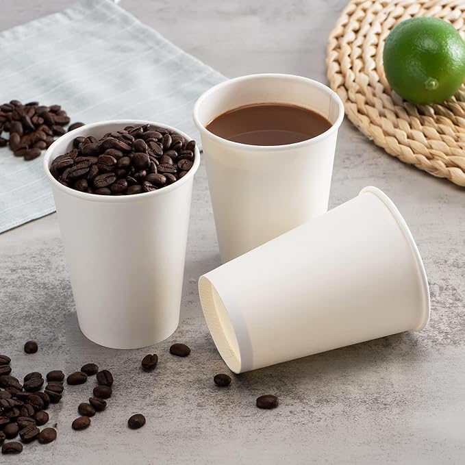 RACETOP Paper Coffee Cups 12 oz 300 pack, Paper Cups Disposable, Hot Coffee Cups, Ideal for Coffee, Hot Drinks