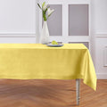Solino Home Linen Square Tablecloth 52 x 52 Inch - 100% Pure Linen Sunshine Yellow Table Throw - Fete, Machine Washable Table Cloth for Spring, Easter