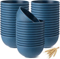 Eccliy 24 Pcs Wheat Straw Bowl Sets, Unbreakable Cereal Bowl 24 oz, Microwave and Dishwasher Safe Bowls for Cereal, Salad, Snack and Soup, Winter Style(Blue)