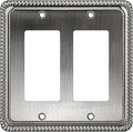 Henne Bery Rope Edge Decorative Wall Plate Switch Plate Outlet Cover, Aged Bronze (Double Decorator, Heirloom Silver)