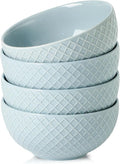 HASENSE Soup Bowls 26 OZ, Ceramic Bowls Set of 4 for Kitchen, Stoneware Porcelain Cereal Bowls for Soup, Cereal, Oatmeal, Fruit, Salad, Noodle and Rice, Microwave Dishwasher Safe,Blue