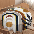 Mid Century Boho Round Tablecloth, Modern Abstract Sun Moon Bohemian Leaves Tablecloth for Home Party Dining Room Kitchen Decor 36Inch(90cm)