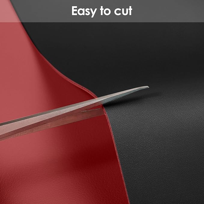 Leather Desk Mat,1.8mm Thick,16x60 Inch Desk Cover,Desk Protector Mat,Dresser Cover Top,Leather Table Cover,Side Table Cover,Office Desk Cover,Office Table Cover(Black+Wine Red,16x60)