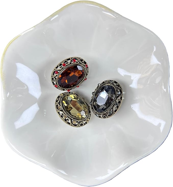 Jewelry Dish Tray - Ceramic Trinket Tray for Rings, Keys, Earrings | Decorative Key Bowl for Women, Gift for Friends, Sisters, Daughter, Mother, Lotus leaf shap, Jewelry Trays (Milky White)