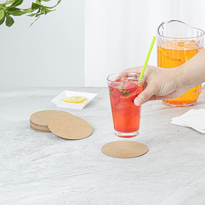Restaurantware Paper Coasters 1000 Pack of 4 Inch Disposable Beverage Coasters Absorbent for Hot and Cold Drinks Kraft Coffee Cup Essentials for Table Decor, Kitchen, Home Patio or Living Room