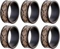 Creative Scents Dublin Brown Napkin Rings Set of 6 - Elegant Dining Table Decor Napkin Holder Rings - Rustic Table Setting Decorations for Thanksgiving, Fall, Holiday Dinner - Table Decor