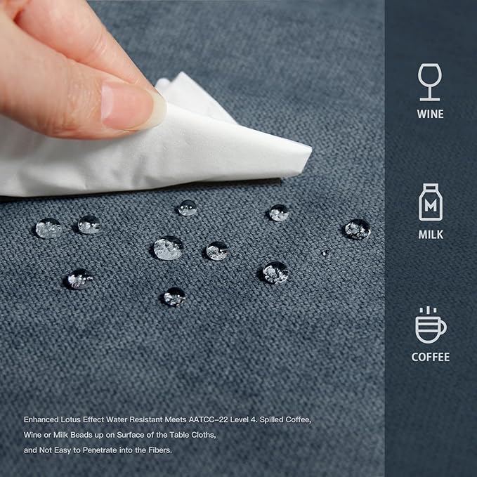 BALCONY & FALCON Rectangle Tablecloth Washable Wrinkle Resistant and Water Proof Table Cloth Decorative Linen Fabric Tablecloths for Dining Parties Kitchen Wedding and Outdoor Use(Sargasso Sea,57x118)