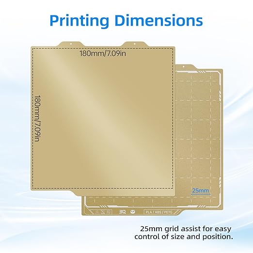 BIQU PyroGrip Smooth PEI+Textured PEI Panda Build Plate for Bambu-Lab A1 Mini 184x184mm, Double Sided PEI Spring Steel Build Plate Flexible Sheet Print Bed Removable Surface Platform