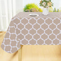 Smiry Rectangle Table Cloth, Waterproof Vinyl Tablecloths with Flannel Backing for Rectangle Tables, Wipeable Spillproof Plastic Tablecloth for Dining, Camping, Indoor and Outdoor (60"x84", Khaki)