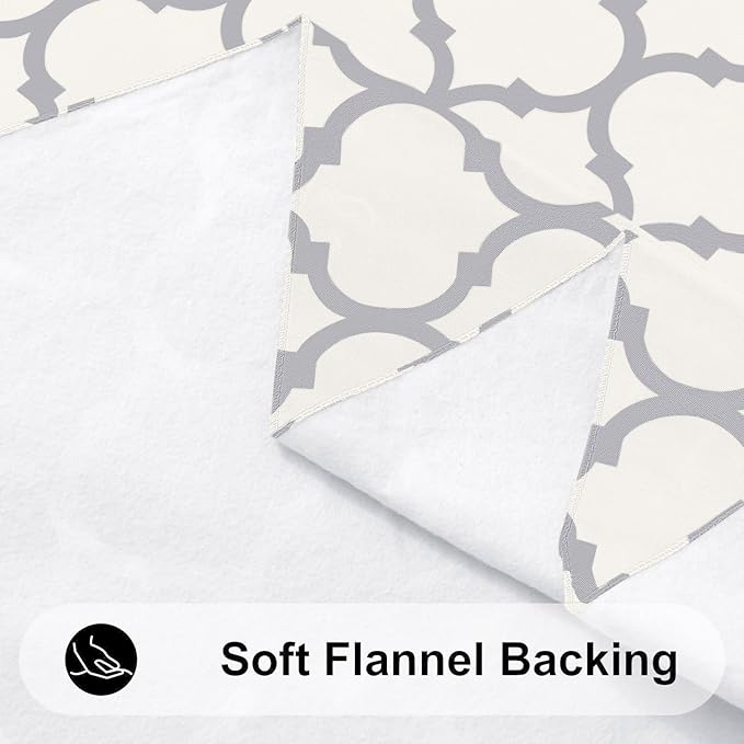 Smiry Rectangle Table Cloth, Waterproof Vinyl Tablecloth with Flannel Backing for Rectangle Tables, Wipeable Spillproof Plastic Tablecloths for Dining, Camping, Indoor and Outdoor (60"x120", Beige)