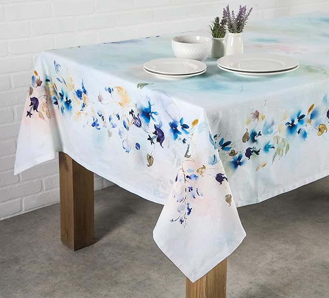 Maison d' Hermine Table Cloth Square Table 100% Cotton 54 x 54 Inches Tablecloth Reusable Decorative for Dining Room Farmhouse Home Valentines Day Decorations Spring Summer - Lazy Summer Days