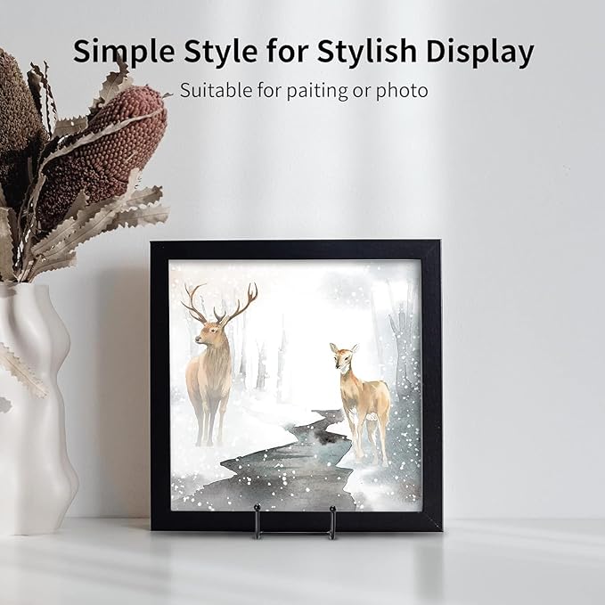 Kruodop 3 Pack 8 Inch Plate Stands for Display, Plate Holder Display Stand, Picture Frame Stand Black Metal Frame Holder Stands for Book,Small Easel,Decorative Plate,Photo and Platter,Tabletop Art