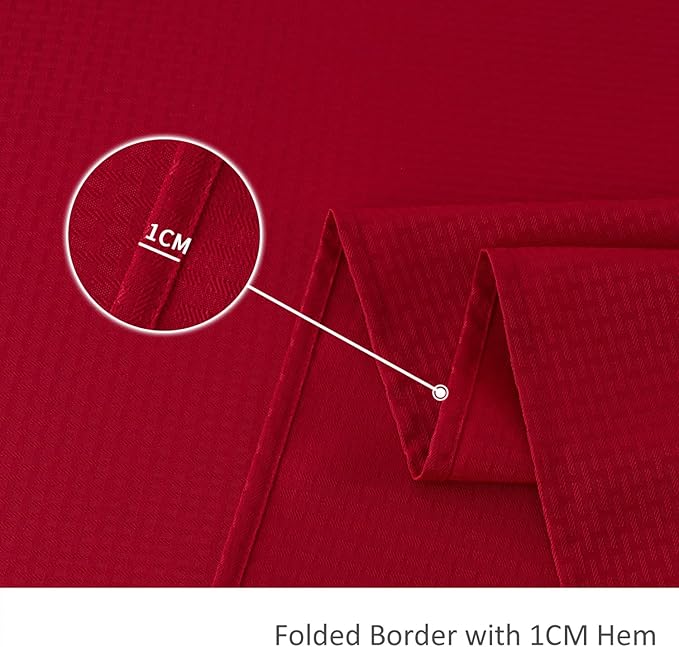 maxmill Rectangle Christmas Tablecloth Weaved Texture Waterproof Spillproof Wrinkle Free Table Cloth, Kitchen Dining Room Decoration, Holiday Party, Banquet Event Dinner, 52 x 70 Inch, Red