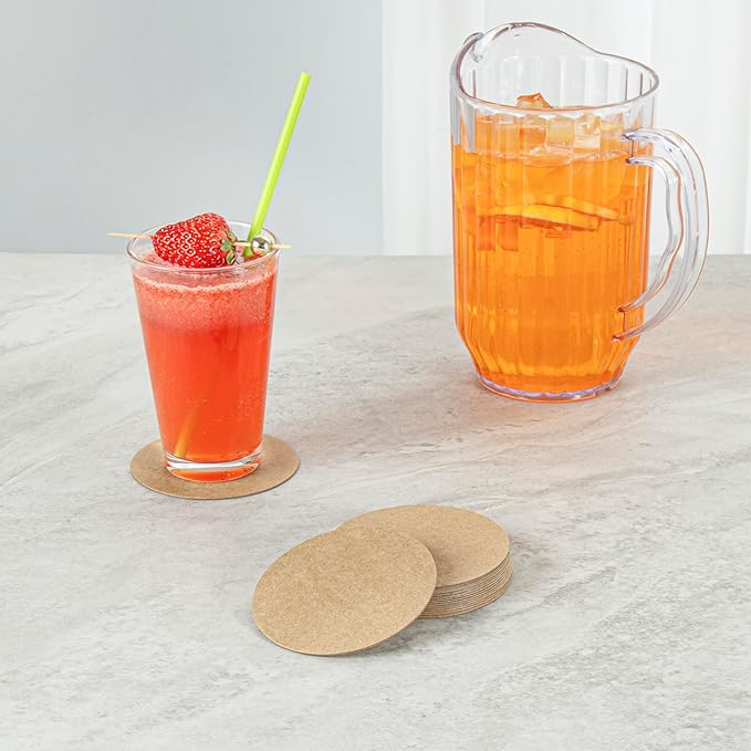 Restaurantware Paper Coasters 1000 Pack of 3.5 Inch Disposable Beverage Coasters Absorbent for Hot and Cold Drinks Kraft Coffee Cup Essentials for Table Decor, Kitchen, Home Patio or Living Room