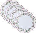 Benson Mills Cork Placemats Set of 4, Thick Cork Place Mats for Kitchen and Dining Tables, Easy Clean Table Mats for Christmas, Winter and Holidays (13.75" Round Set of 4, Holly Wreath)