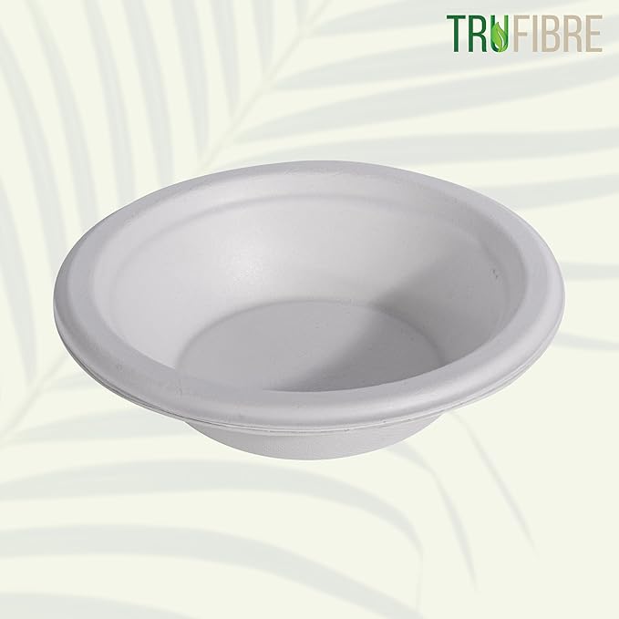 12 Oz Paper Bowls, 100 Pack 100% Compostable Heavy Duty Eco-Friendly Bagasse, Biodegrable Disposable Bowls for Hot, Cold Cereal, Soup, Salad, Bulk
