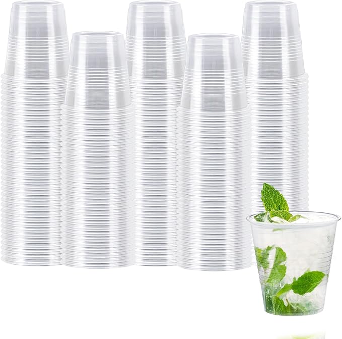 100 Pack 3 oz Clear Plastic Cups, Small Bathroom Cups, Disposable Mouthwash Cup, Ideal for Tasting and Drinking