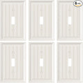 6-Pack Classic Beadboard Single Toggle Light Switch Cover Plate, Durable Natural Bamboo Fiber Decorative Switch Plate Covers, Light Almond 1 Gang Wall Plate