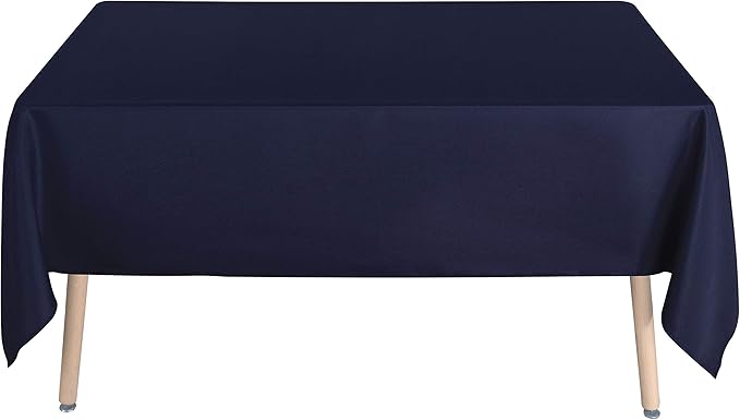 sancua Rectangle Tablecloth - 54 x 78 Inch - Stain and Wrinkle Resistant Washable Polyester Table Cloth, Decorative Fabric Table Cover for Dining Tables, Buffet Parties and Camping, Navy